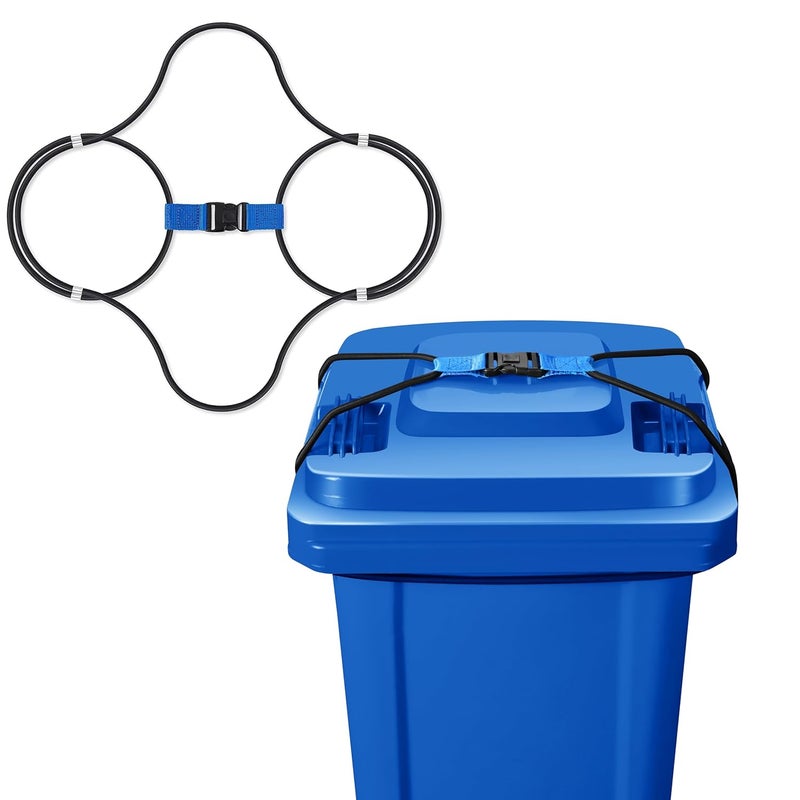 Foxmox Trash Can Locks for Animals - 1PCS Garbage Can Lid Locks with Heavy Duty Bungee for Raccoons proof,Bears proof and Wind-Resistant for 40-50 Gallon Cans - Image 1